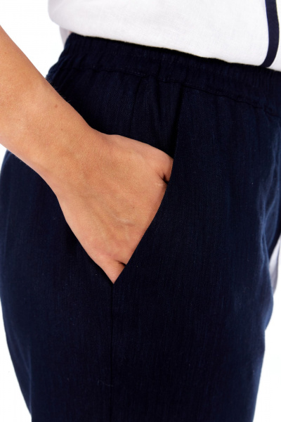 Блуза, брюки Диомант 2066 белый-синий - фото 11