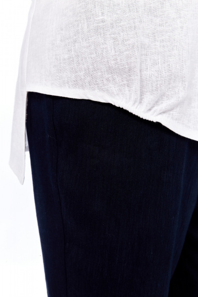 Блуза, брюки Диомант 2066 белый-синий - фото 9