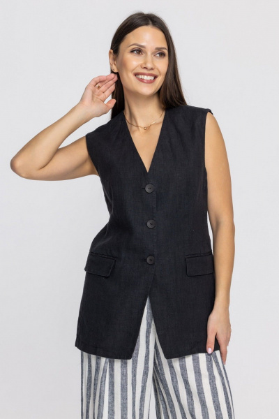 Жилет FASHION CENTRE Л-3967/ч чёрный - фото 8