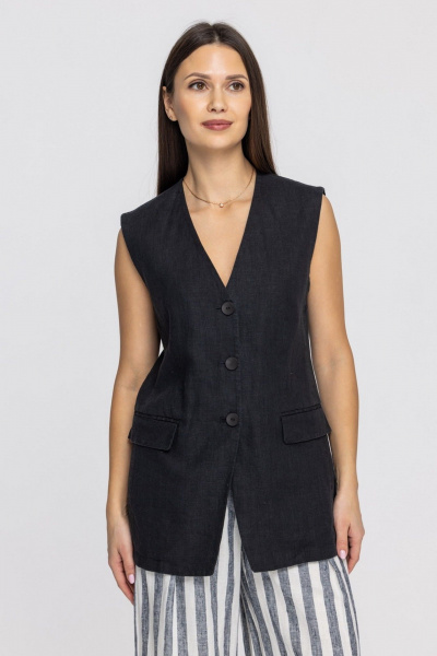 Жилет FASHION CENTRE Л-3967/ч чёрный - фото 1