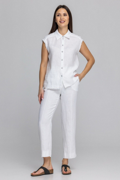 Брюки FASHION CENTRE Л-3971/б белый - фото 2