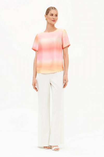 Блуза Nelva 23450 розовый мультиколор - фото 3