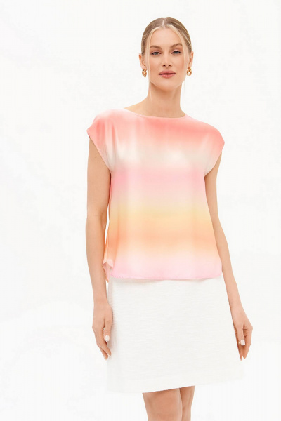 Блуза Nelva 23454 розовый мультиколор - фото 1