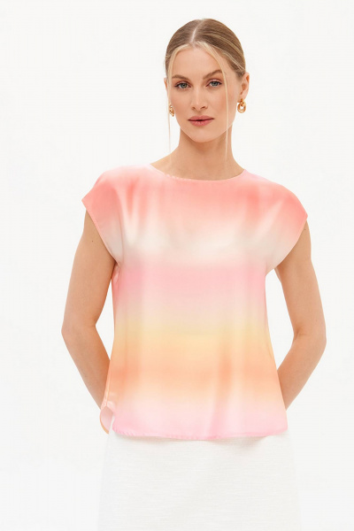 Блуза Nelva 23454 розовый мультиколор - фото 3