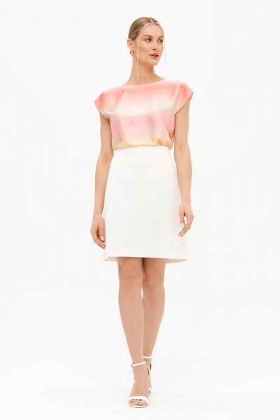 Блуза Nelva 23454 розовый мультиколор - фото 2