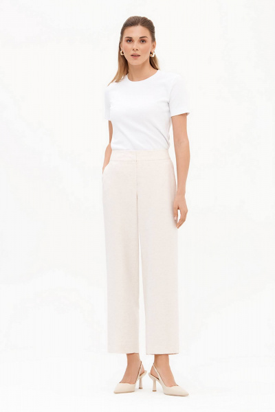 Брюки Nelva 31221 кремовый меланж - фото 1