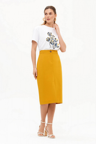 Юбка Nelva 4919 горчичный - фото 4