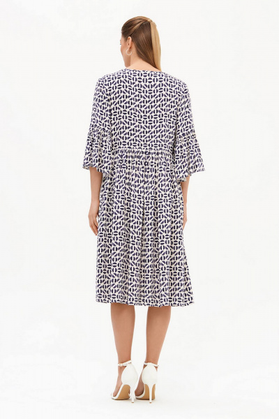 Платье Nelva 51725 молочно-синий принт - фото 2