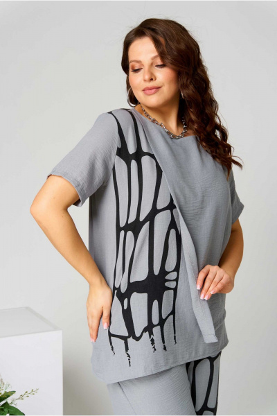 Блуза, брюки Асолия 1484 серый - фото 7