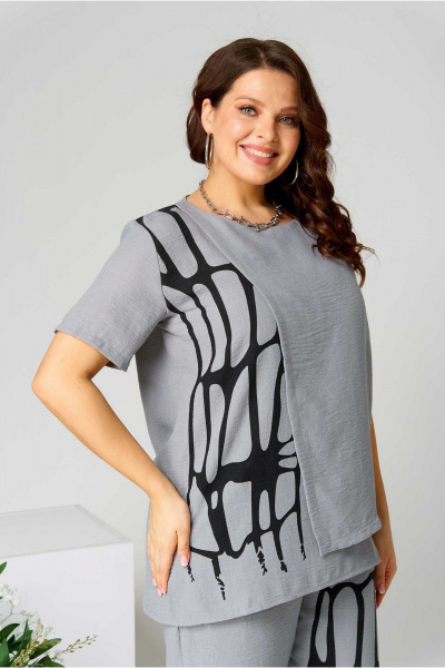 Блуза, брюки Асолия 1484 серый - фото 6