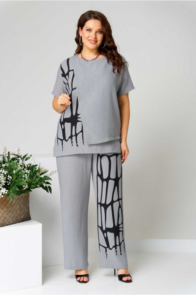 Блуза, брюки Асолия 1484 серый - фото 1