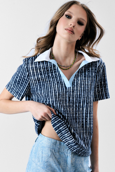 Блуза MilMil 1183 голубой - фото 8