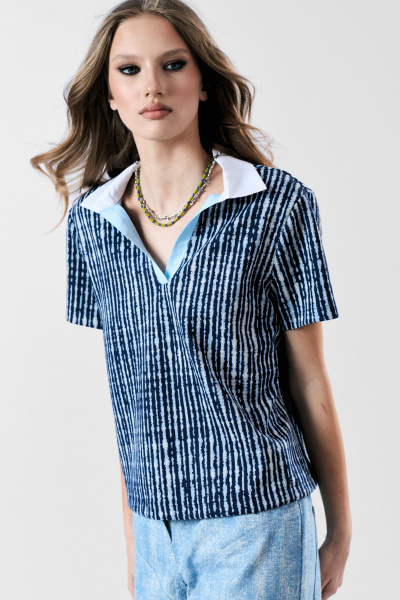 Блуза MilMil 1183 голубой - фото 7