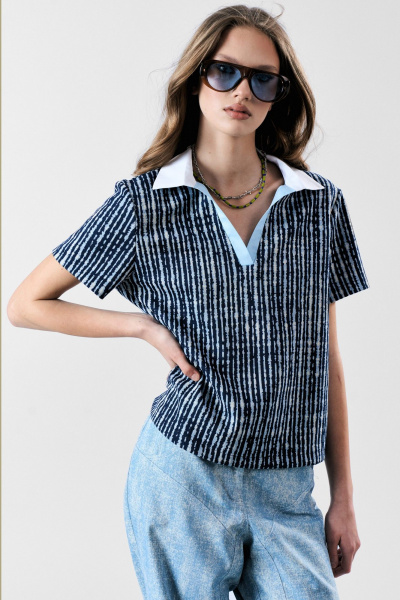 Блуза MilMil 1183 голубой - фото 4