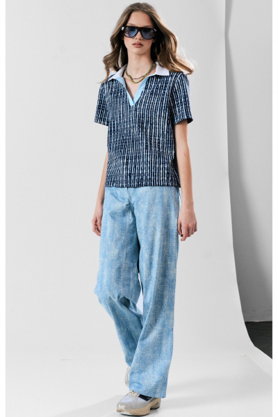 Блуза MilMil 1183 голубой - фото 3