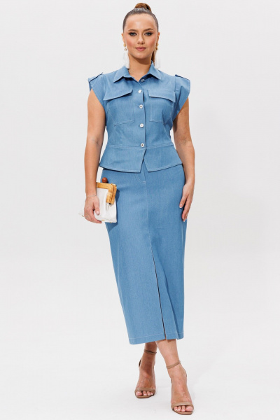 Жакет, юбка Galean Style 980 синий - фото 5