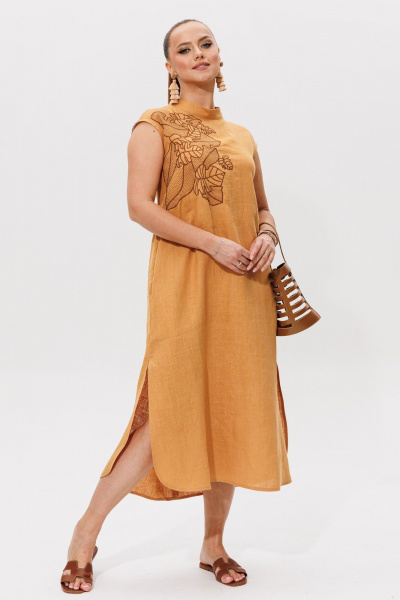Платье Galean Style 979 охра - фото 6