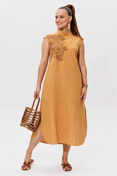Платье Galean Style 979 охра - фото 5