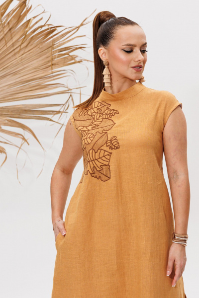 Платье Galean Style 979 охра - фото 4