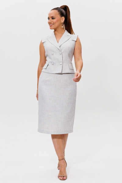 Жакет, юбка Galean Style 976 серый - фото 10