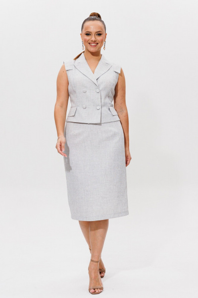 Жакет, юбка Galean Style 976 серый - фото 2