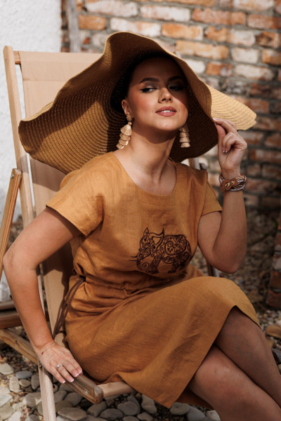 Платье Galean Style 852.1 охра - фото 6