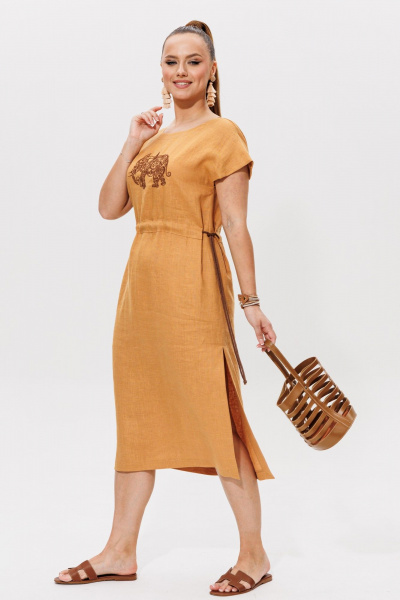 Платье Galean Style 852.1 охра - фото 2