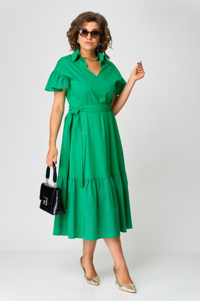 Платье EVA GRANT 7325Л изумруд - фото 3