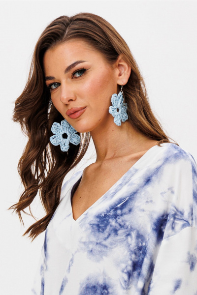 Платье Butеr 3100 бело-синий - фото 5