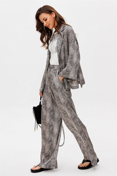 Блуза, брюки Butеr 3099 бежево-черный - фото 14