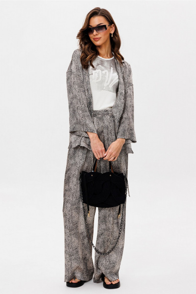 Блуза, брюки Butеr 3099 бежево-черный - фото 11