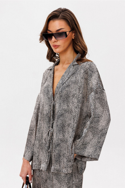 Блуза, брюки Butеr 3099 бежево-черный - фото 6