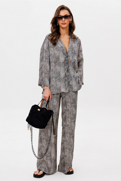 Блуза, брюки Butеr 3099 бежево-черный - фото 3