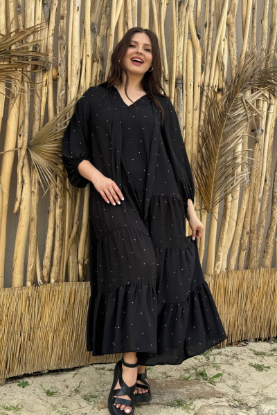 Платье Anastasia 713.1 черный(горошек) - фото 2