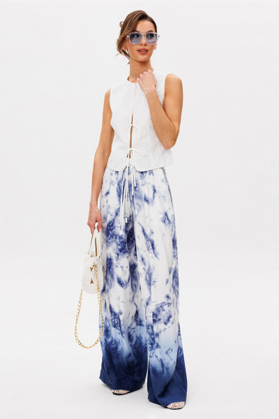 Брюки Butеr 3097 бело-синий - фото 6