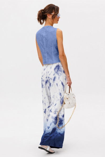 Брюки Butеr 3097 бело-синий - фото 4