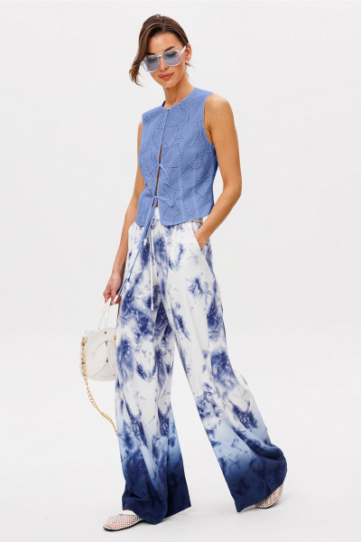 Брюки Butеr 3097 бело-синий - фото 3