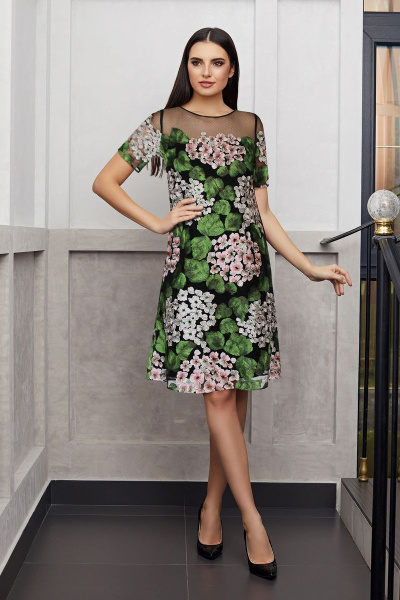 Платье Condra 4159 черный-розовый - фото 1