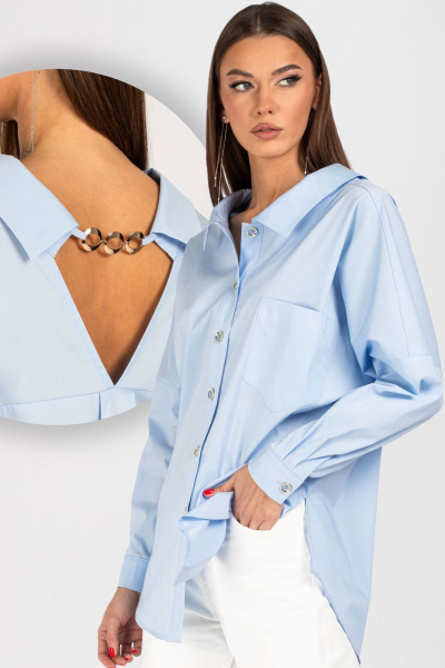 Блуза VIZAVI 727 голубой - фото 1