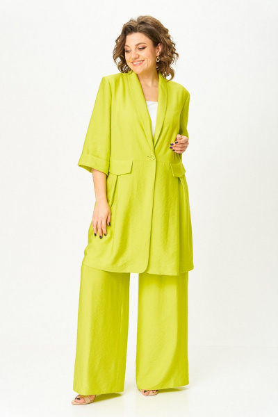 Брюки, жакет, топ Koketka i K 1281 лаймовый - фото 14