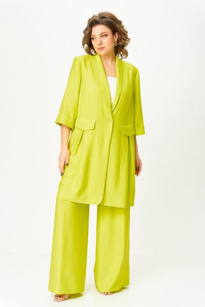 Брюки, жакет, топ Koketka i K 1281 лаймовый - фото 2