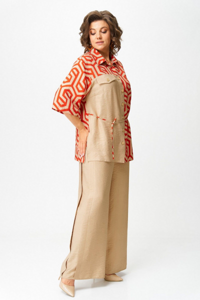 Блуза, брюки Koketka i K 1282 беж+терракот - фото 11