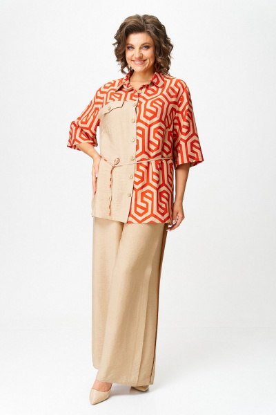 Блуза, брюки Koketka i K 1282 беж+терракот - фото 10