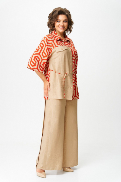 Блуза, брюки Koketka i K 1282 беж+терракот - фото 8