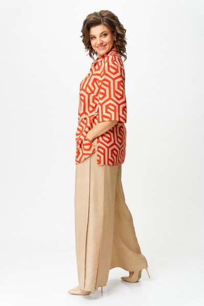 Блуза, брюки Koketka i K 1282 беж+терракот - фото 2
