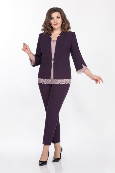 Блуза, брюки, жакет LaKona 1338/2 ежевика - фото 1