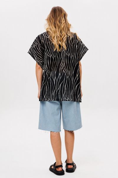 Блуза EOLA 2874 черный-бежевый-принт - фото 5