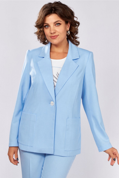 Блуза, брюки, жакет Aira Style 24220 голубой - фото 9