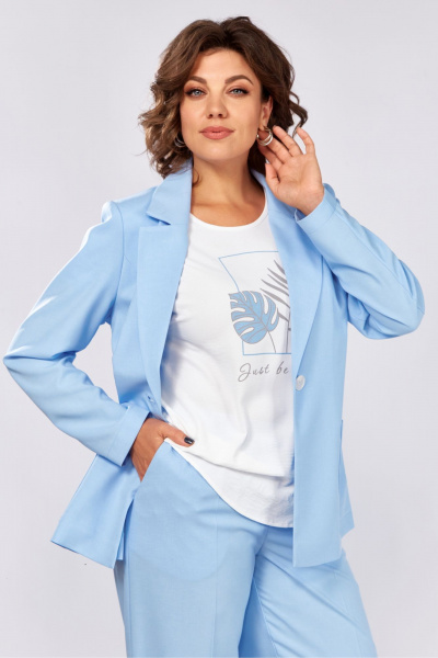 Блуза, брюки, жакет Aira Style 24220 голубой - фото 8