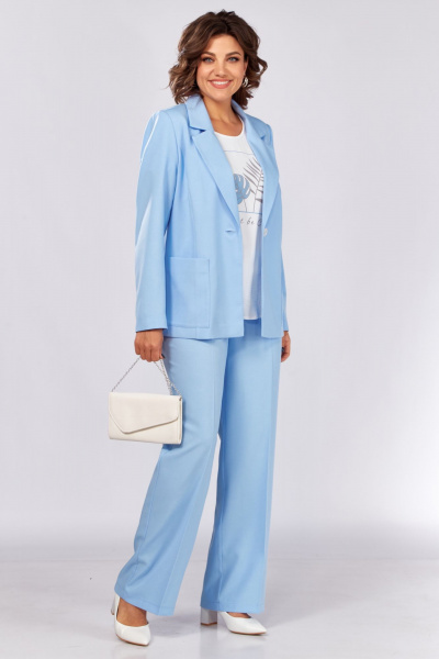 Блуза, брюки, жакет Aira Style 24220 голубой - фото 3